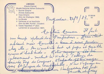 Limoges — Stolica porcelany — S.A.D. Wydrukowana we Francji — Rewers