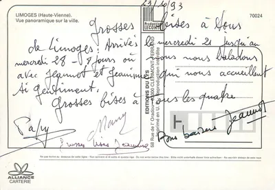 Limoges — widok panoramiczny na miasto — Wydawnictwo Leconte — Rewers