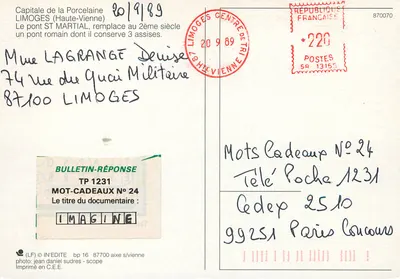 Most Świętego Martyna — Limoges (Haute-Vienne) — (LF) © IN'EDITE — Rewers