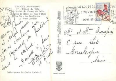 Limoges — widok panoramiczny i nocny — Wydawnictwo Théolac — Rewers