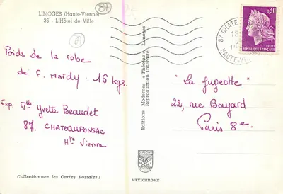 Limoges — Hôtel de Ville — Wydawnictwo Méxichrome — Rewers