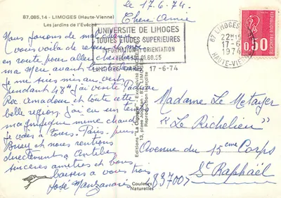 Cigogne — Ogród Biskupi — Wydawnictwo 'La Cigogne', Limoges — Rewers