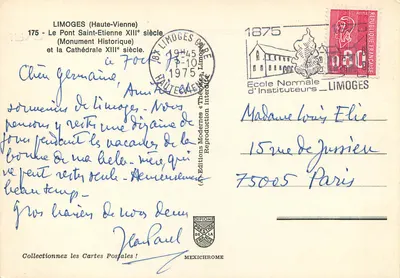 Limoges — Most św. Etienne z XIII wieku i Katedra — Wydawnictwo Iris — Rewers