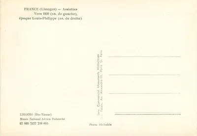 Historiczne talerze — Limoges — epoka Louis-Philippe — Rewers