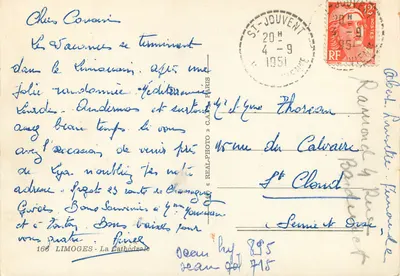 Limoges — Katedra — wydawca «REAL-PHOTO» C.A.M. PARIS, n° 166 — Rewers