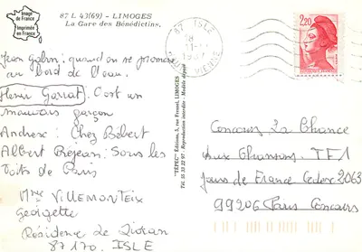 Limoges, Gare des Bénédictins — Tepec — Rewers