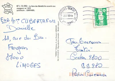 Limoges — Stacja Benedyktynów — Éditions Tepec — Rewers