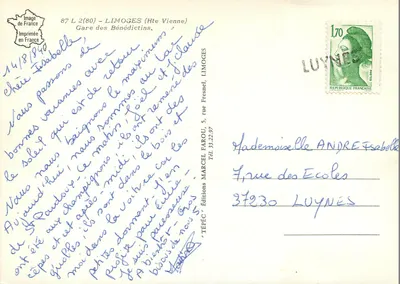 Gare des Bénédictins — Limoges (Haute-Vienne) — Wydawnictwo TEPÉC — Rewers