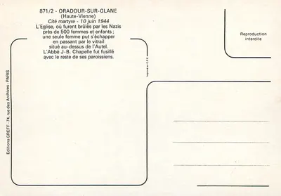 Oradour-sur-Glane — Cidade martir — Éditions GREFF — Verso