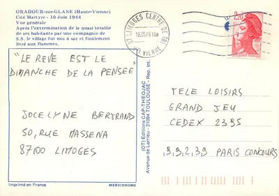 Oradour-sur-Glane — Cidade mártir — IRIS — Verso