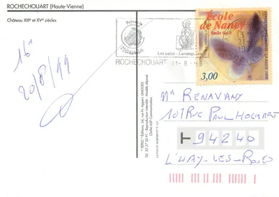 Castelo de Rochechouart — XIII e XV séculos — TEPEC Éditions, N° 125 — Verso