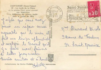 Saint-Junien — As margens da Glane — Edições Théolâge — Verso