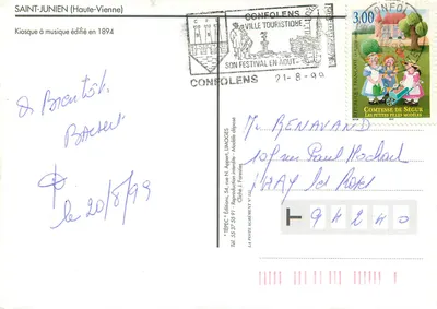Saint-Junien — quiosque de música — editor Tépec — Verso