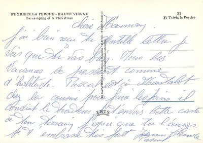St Yrieix la Perche — O camping e o Plan d'eau — Éditions Réunies — Verso