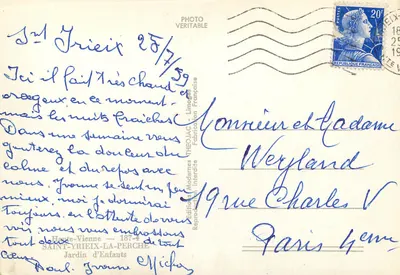 Jardin d'Enfants — Saint-Yrieix-la-Perche — Théoguet — Verso