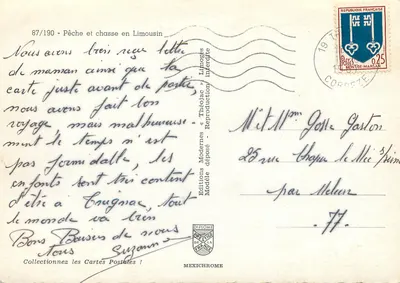 Pesca e Caça na Limousin — Edições Modernas « Théo Jac » — n° 87/190 — Verso
