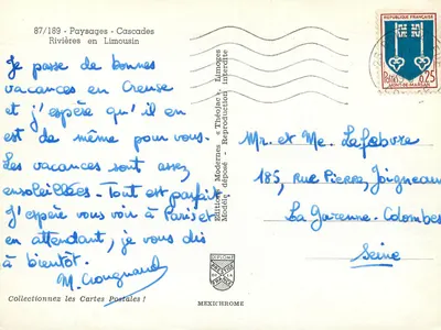 Paisagens, Cachoeiras, Rios no Limousin — Éditions Modernes Théoljac — Verso
