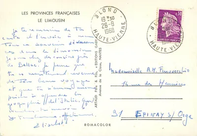 O Limousin — As Províncias Francesas — Edições Gaby, Nantes — Verso