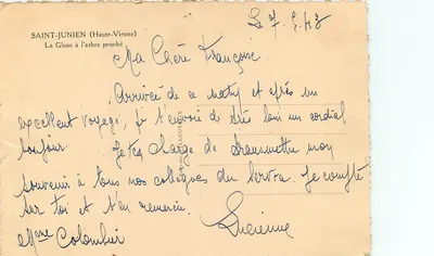 Saint-Junien (Haute-Vienne) — A Glane à l'arbre penché — editor L. LOUTUEUX — Verso