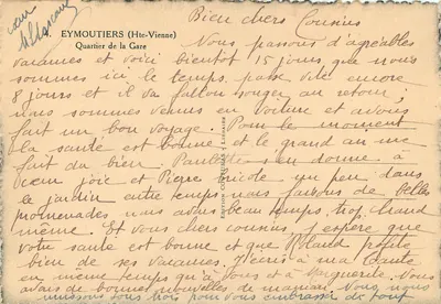 Eymoutiers (Hte-Vienne) — Dzielnica Gare — Wydawnictwo Couturais-Libraire — Rewers