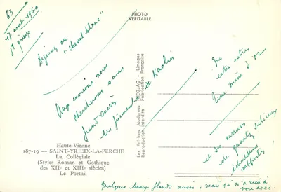 Saint-Yrieix-la-Perche — O Portal — Les Éditions Moderne NÉOJAC — Verso