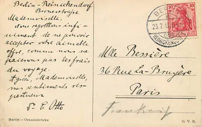 Place de la République — Berlin — wydawca G.V.B. — Rewers
