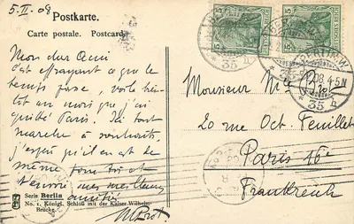 Berlim - Schloss com a Ponte Kaiser Wilhelm — série Berlim No. 1 — editor Berlim — Verso