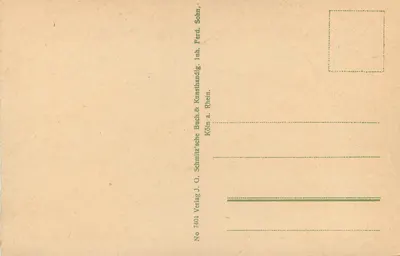 Köln nad Rynem — Most Hängebrücke z katedrą w Kolnieniu — Verlag J. O. Schmitz & Co. — Rewers