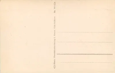 Stare Koln, nocna fotografia — nocna widok z Rynku — wydawca J. Kessel, Koln-Mülheim, nr 111 — Rewers