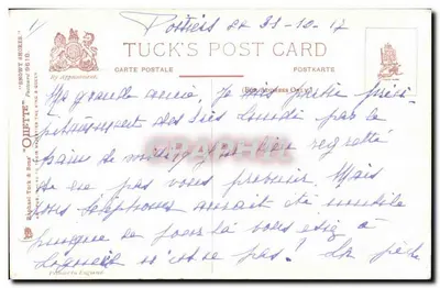Porto de pesca nevado — cena invernal — editor Tuck & Sons, n° 9618 — Verso