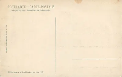 Köln nad Rynem — Hafeneinfahrt — Wydawca Phänomenen Künstlerkarte Nr 29 — Rewers