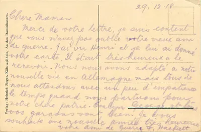 Catedral de Colônia — Facha da Oeste — Editora: Heinrich Sieger, Colônia a./Reno. — Verso