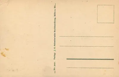 Bilhete postal antigo Koln a Rh Blick vou Deutz — Verso