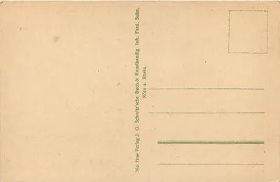 Cologne am Rhein — Katedra Domu, widok z południa — wydawca J. O. Schmitz & Co., n° 7398 — Rewers