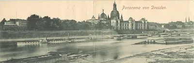 Panorama de Dresden — vista sobre o rio e a catedral — editor não visível