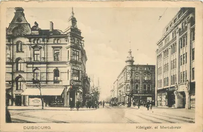 Duisburgo — interseção de Königstraße e Mercatorstraße — Kunstanstalt N. Dietst, Bonn