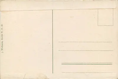 Düsseldorf, Partie am Rhein — widok mostu i miasta — J. Wollstein, Berlin, N. O. 43 — Rewers