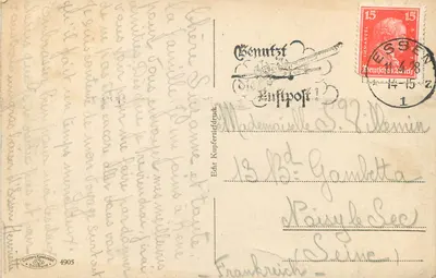 Essen — Teatro Cidade — editor Kupferstichdruck, n° 4905 — Verso