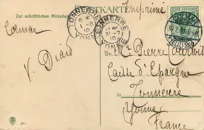 Haubitzbatterie — scène de campagne avec canons et soldats — éditeur 'Emprine' n°30 — Verso