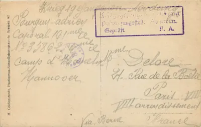 Soldado em uniforme — floresta — H. Coldenstrott, Bremen VI — Verso