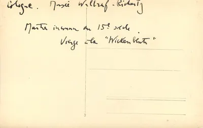 Köln. Triptychon Dziewicy z XV wieku — Muzeum Wiltraf-Richter — Rewers