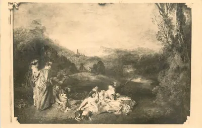 J.A. Watteau: O amor tranquilo — Palácio Novo, Potsdam — Édition A.N., Paris, n° 235