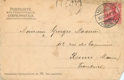 Frankfurt a.M. — Elisabethenstrasse w Sachsenhausen — Frankfurter Idealpostkarte Nr 32 — Rewers