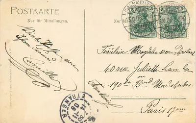 Antieke ansichtkaart Frankfurt aM Alleen voor communicatie — Achterkant