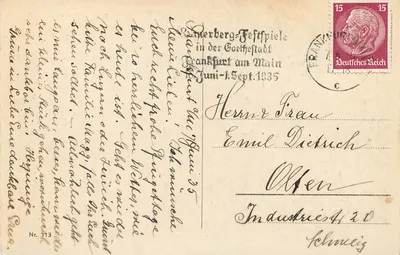 Frankfurt a.M. - Dom z Mainem — wydawca nieznany, nr serii 113 — Rewers