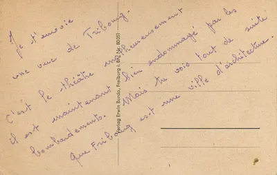 Freiburg i. Br. - Städt. Bühnen (Großes Haus) — wydawca Verlag Erwin Erwin, nr 80051 — Rewers