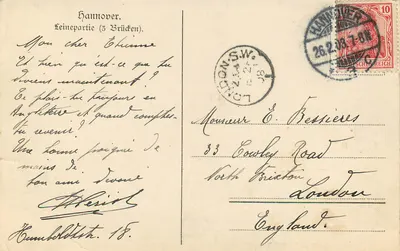 Hannover — Leinepartie (3 Pontes) — editor não visível — Verso