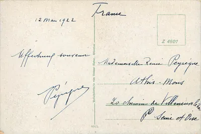 Zamek Pfalz w Caub przy Rynie — kolorowa wersja — wydawca nieznany — Rewers