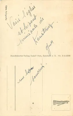 Konstanz (Bodensee) Münster — widok katedry i mostu — wydawca Rudolf Hotz, nr B 6-64048 — Rewers
