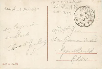 Mainz. Straßenbrücke — Ponte Principal — editor K.S.M. No. 609 — Verso